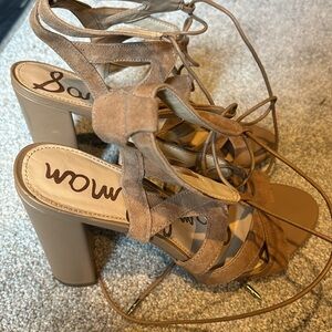 Sam Edelman strappy heels, size 8.5, very good worn condition